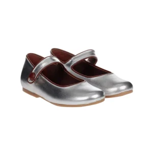 Customize Children Girl Dress Shoes Silver Genuine Leather Mary Jane Princess Strap Weekaday Shoes for Kids Girl