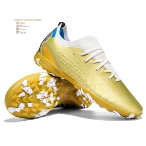 Customize Gold Messi High Quality Synthetic Soccer Shoes Turf Artificial Grass Football Custom Design Men Summer TPU Outsole
