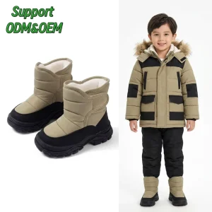 Customize High Quality Big Kids Anti Slippery Outdoor Winter Snow Boots Platform Plush Waterproof Boots