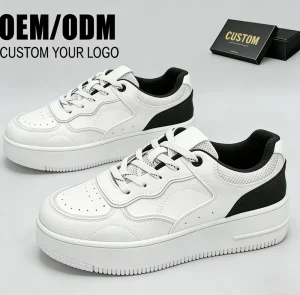 Customize Lace up Low Top PU Upper Thick Bottom Fashion Wear Resistant Woman Skateboarding Shoes High Quality Trendy Chunky