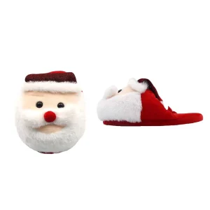 Customize Plush Christmas Santa Claus Slippers Plush Red Santa Claus Slippers Fluffy Custom Plush Santa Claus Slippers
