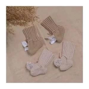 Customized Baby Socks Infant Booties Cotton Knitted Baby Sock Shoes for Newborn 0 to 3 Months