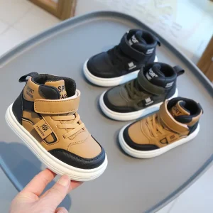 Customized Brand Outdoor Sports Shoes for Children High Top Casual Boys Footwear Fashion Trending Sneakers Kids Baby