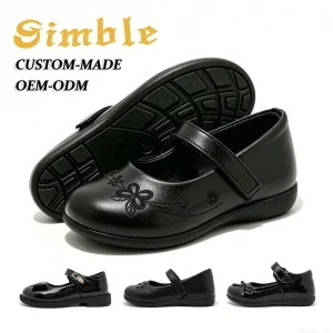 Customized Casual Children School Shoes Manufacturer Comfort Rubber Matte Leather Girls Leather Shoes