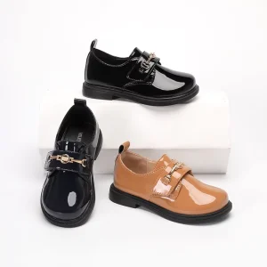 Customized Children Wedding Dress Princess Leather School Shoes Slip On Spring Party Bow knot Black Girls Anti Slip