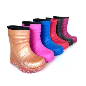 Customized Comfortable Cute Toddler Waterproof Kids EVA Snow Rain Boots Cotton Fur Lining Boots for Children