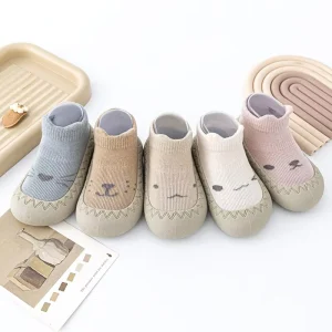 Customized Cute Cartoon Baby Anti-slip Toddler Shoes Soft Combed Cotton Prewalker Breathable Baby Floor Socks Shoes