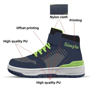 Customized Kids Boys and Girls Classic Sport Shoes OEM Children Hard-Wearing Casual Skateboarding Shoes