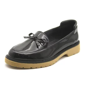 Customized Kids Dress Shoe Black Leather School Shoes for Boys and Girls Sepatu Anak Sekolah