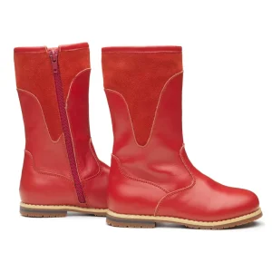 Customized Kids Side Zipper All Leather Winter Boots for Girls Dress Walking Shoes