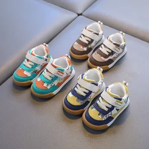 Customized Little Casual Kid Shoes Toddler Baby Children’s Sports Footwear Hook&Loop Closure Breathable Fabric Boys