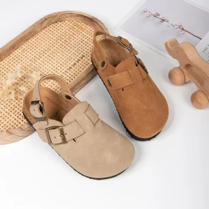 Customized Logo Classic Style Children Boys Anti slip Adjustable Buckle Mules Home Unisex Summer Kids Clogs Slippers