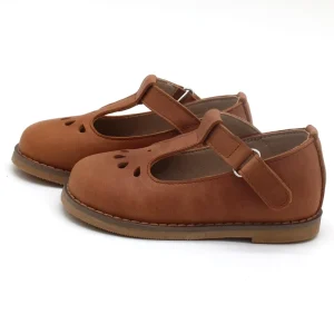 Customized Oil Waxed Leather Kids Girls’ Summer Shoes