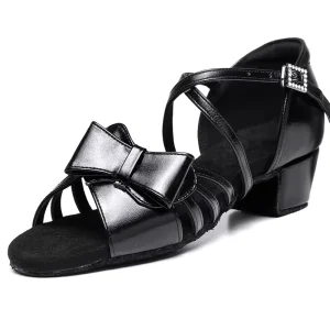 Customized PU Latin Shoes for Girl Children Soft Sole Ladies Salsa Ballroom Kids Tango Dancing Shoes