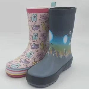 Customized Print Children’s Unisex Waterproof Lightweight Wellington Boots Soft Toddler Rubber Rain Boots