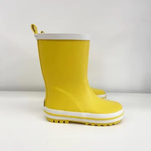 Customized Rain Boots Manufacturers Natural Rubber Kids Toddler Waterproof Yellow Rain Boots