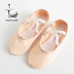 Customized Unisex Double-Layer Canvas Soft Flat Comfortable Flats Ballet Shoes With Cotton Lining for Kids Adult