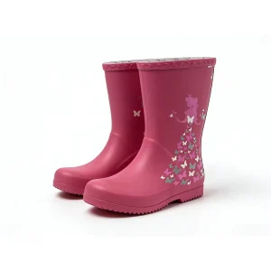 Customized Waterproof Anti-Slip Rubber Upper Kids Rain Shoes Mid-Calf Round Toe Outdoor All Seasons Use
