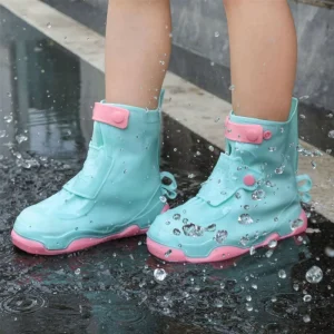 Cut Design Lightweight Steel Toe Fashion Waterproof Anti Slip Outdoor Rain Boots for Girls Kids Shoes Cover