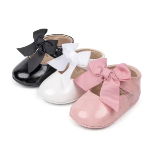 Cute Baby Girl Bowknot Mary Jane Shoes Soft Sole Toddler Princess Dress Shoes
