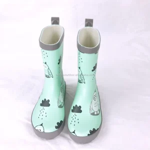 Cute Bird Pattern Kids Rubber Rain Boots Children Rubber Wellington Boot Waterproof Kids Rubber Rain Boots for Child