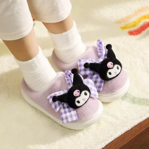 Cute Cartoon Dinosaur Cotton Casual Shoes Non slip Soft Sole Warm Plush Indoor Slippers with Thick Bottom for Kids