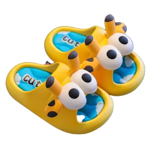 Cute Cartoon Dog Bathroom Shower Anti Slip Thick Sole Summer Kids Home Shoes Waterproof Slippers Children Indoor