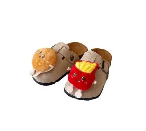 Cute Cartoon French Fries Fashion Beach Comfortable Baby Girls Kids Clogs Cork Slippers
