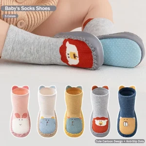 Cute Cartoon Infant Socks Shoes Autumn Winter 0-2Y Kids Pre-Walking Shoes Toddler Shoes Baby Mid-Calf Soft-Sole Non-Slip Shoes