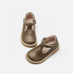Cute Children Shoes Vintage Leather Toddler T Bar Flat Party School Dress Shoes for Girls
