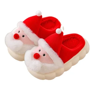 Cute Cotton Children’s Plush Slippers for Winter Summer Spring for Indoor Home Use Christmas Footwear for Kids