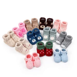 Cute Crochet Baby Breathable Slip On Newborn Infant Baby Socks Shoes 0-6 Months