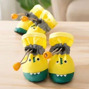 Cute Crocodile Pattern Pet Dog Rain Shoes Waterproof Sport Style Teddy Puppy Rain Shoes