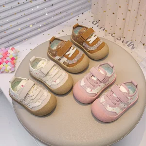 Cute Floral Baby Sneakers Soft Sole Non-Slip Toddler Shoes for Girls First Walkers Spring Summer Kids Casual Shoes