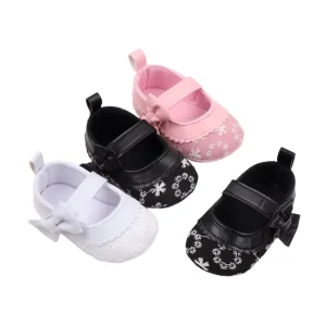 Cute Flower Design Infant Girls Casual Sneakers Baby Shoes with Anti Slippery Flat EVA Insole for Spring Summer Autumn