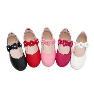 Cute Flower Dress Slip Flat Shoes for Girls White Single Student Performance Shoes for Parties Princess Look Etiquette Inspired