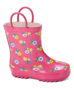 Cute Flower Kids Shoes Rubber Children Girls Rain Boots