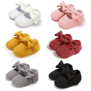 Cute Footwear Girls Newborn Infant Baby Toddler Walking Shoes Socks With 3D Bow