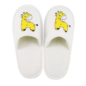 Cute Giraffe Children Size Kid slippers Soft Customizable slippers Hotel slippers