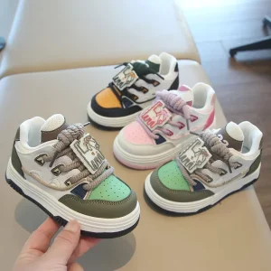 Cute High Quality Shoes for Babies Boys and Girls Unisex Kids Sports Shoes Fashion Cartoon Children Black Sneakers