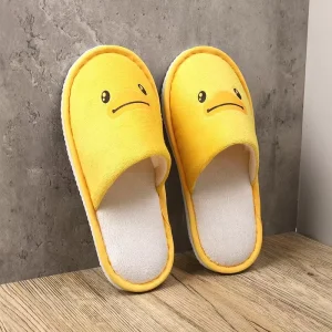 Cute Home Closed Toe Little Kids Yellow Hotel Spa Disposable Slippers Can Add Customized logo