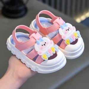 Cute Kids Sandals Non slip Cartoon Puppy Children Thick Soft Bottom Lightweight Fashion Popular Breathable Beach Slippers