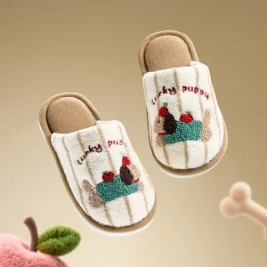 Cute Kids Slippers Furry Shoes Cute Animal Hamster Cartoon Warm Slippers Indoor Plush Shoe for Fall and Winter