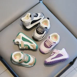 Cute Kindergarten Kids Shoes HOOK&LOOP Closure ARCH SUPPORT Anti-slip Boys Girls Four Seasons High Quality Sneakers 4-6Y
