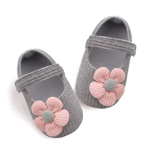 Cute Knitting Flower Newborn Baby Shoes Princess Style Soft Soled Shoes Baby Toddler Shoes