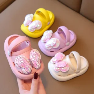 Cute Princess Cartoon Animal Design Indoor Slippers for Kids Non Slip PVC Soft Bottom Summer Winter Home Use with EVA