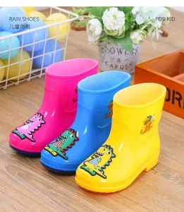 Cute Rain Boots for Baby Girls Boys Soft Sole Summer Water Shoes Non slip Princess Design Upper Material Cloth Rubber Shoes