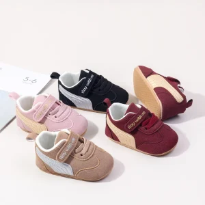 Cute Safety Infant Shoes Anti-slip TPR Soles Fashionable Comfortable Pre Walker Baby Casual Shoes