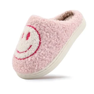 Cute Smile Face Kids Slippers for Boys & Girls Happy Face Slippers Non Slip Sole & Warm Indoor/Outdoor House Shoes (ODM/OEM)