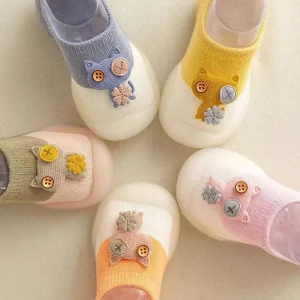 Cute Soft Soles Anti Slip Baby Toddler Shoes 3d Cartoon Splicing Colors Baby Socks Shoes